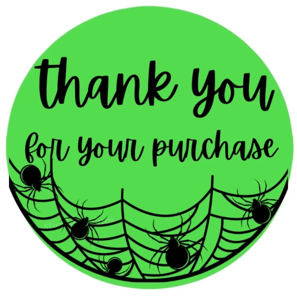 thank you for your purchase spiderweb - packaging stickers for halloween new